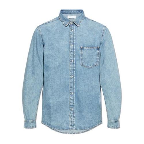 Denim shirt Sadamon Samsøe Samsøe , Blue , Heren