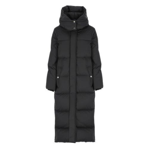 Zwarte Gewatteerde Lange Parka met Afneembare Capuchon Woolrich , Blac...