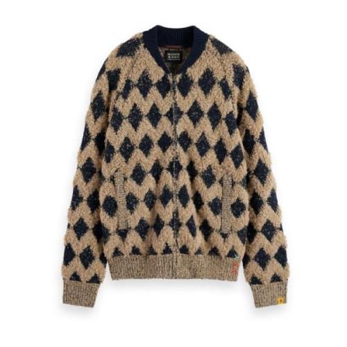 Gestructureerde Jacquard Bomberjack Scotch & Soda , Brown , Heren