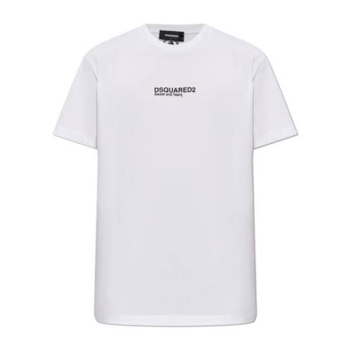 T-shirt met bedrukt logo Dsquared2 , White , Heren