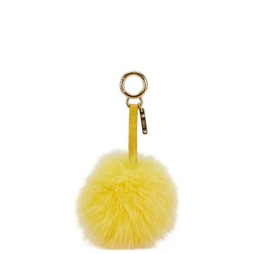 Pre-owned Fabric key-holders Fendi Vintage , Yellow , Dames