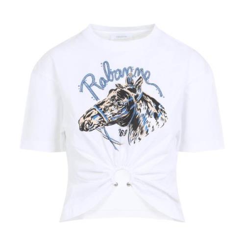 Wit Tee Shirt Klassieke Stijl Paco Rabanne , White , Dames