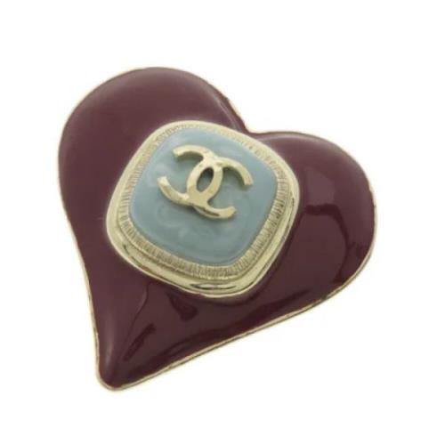 Pre-owned Plastic brooches Chanel Vintage , Brown , Dames