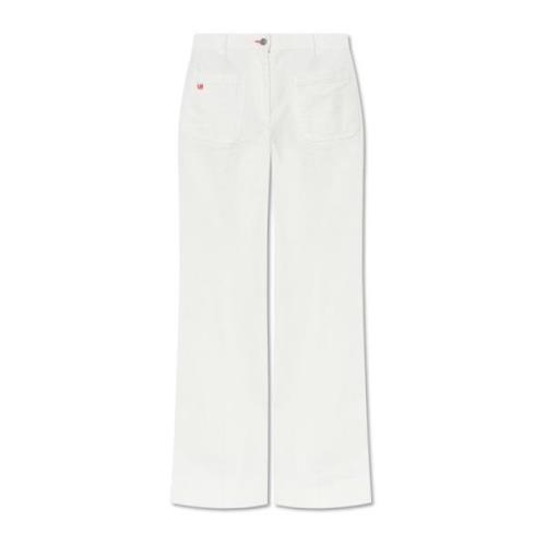 Jeans met logo Victoria Beckham , White , Dames