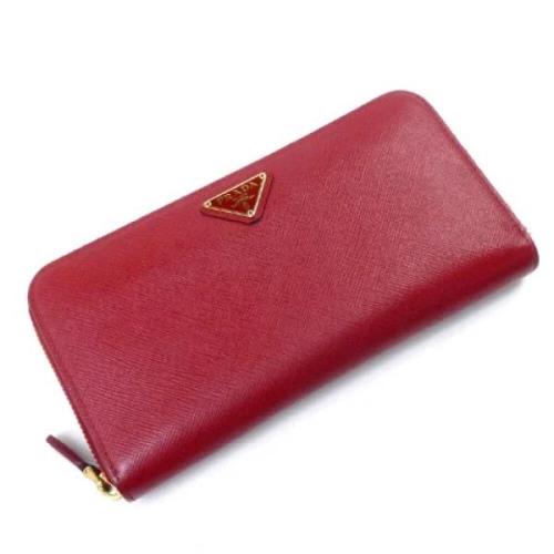 Pre-owned Leather wallets Prada Vintage , Red , Dames