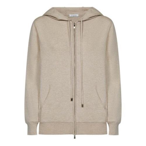 Beige Kasjmier Jas met Capuchon Malo , Beige , Dames