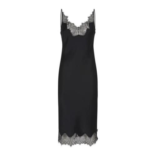 Zwarte Kant Slip Jurk Coperni , Black , Dames