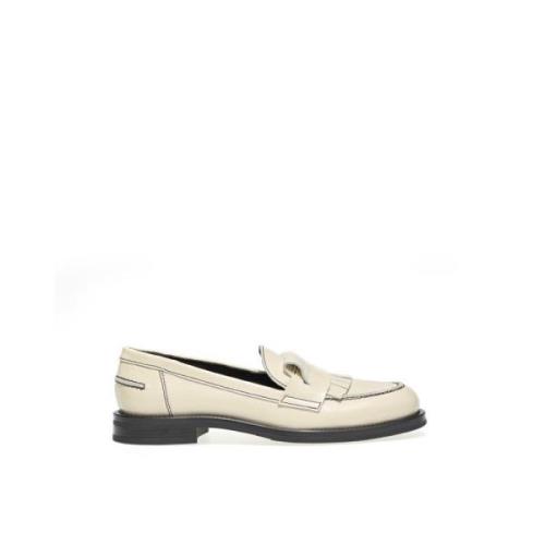 Lak Schelp Loafer Frau , White , Dames