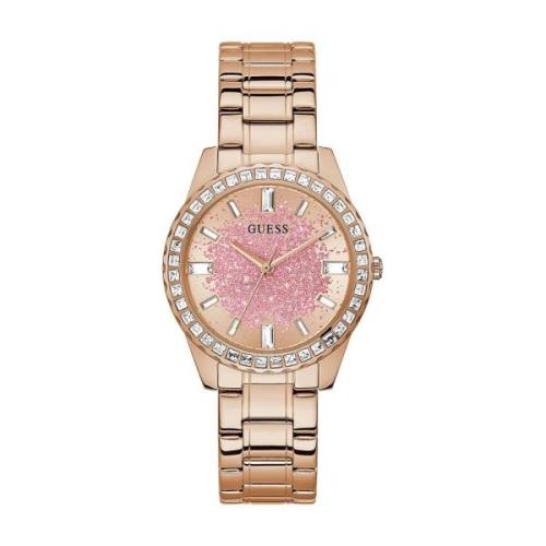 Glitterexplosie Dames Quartz Horloge Guess , Pink , Dames