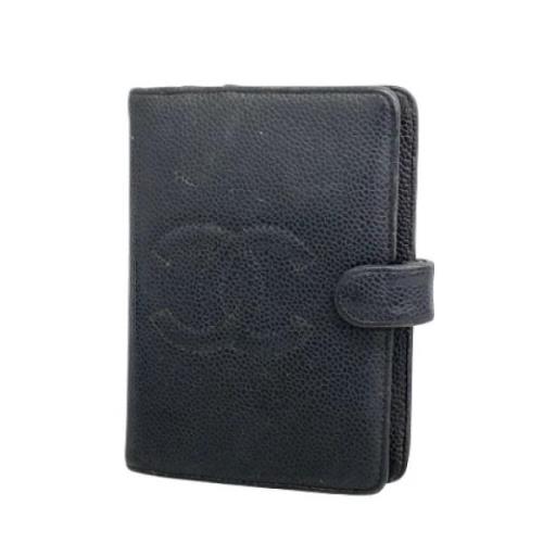 Pre-owned Leather wallets Chanel Vintage , Black , Dames