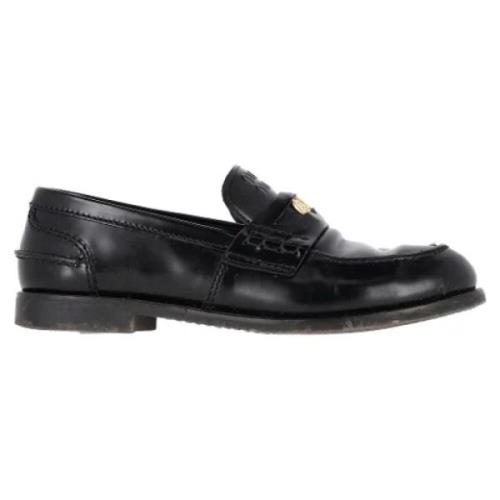 Pre-owned Leather flats Miu Miu Pre-owned , Black , Dames