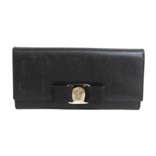 Pre-owned Leather wallets Salvatore Ferragamo Pre-owned , Black , Dame...