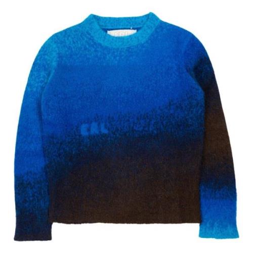 Blauwe Gradient Sweater Gebreid Unisex Crewneck ERL , Blue , Heren