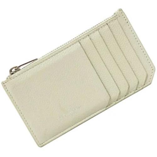 Pre-owned Leather wallets Saint Laurent Vintage , Beige , Dames