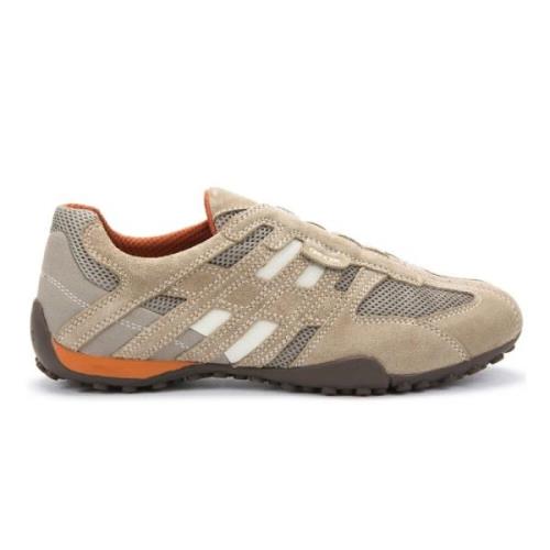 Klassieke Snake Print Schoenen Geox , Gray , Heren