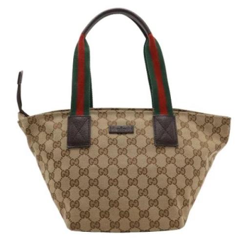 Pre-owned Canvas totes Gucci Vintage , Beige , Dames