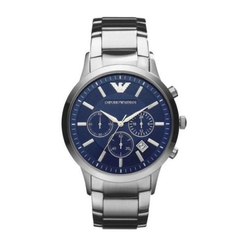 Blauwe wijzerplaat chronograaf roestvrijstalen horloge Armani , Gray ,...