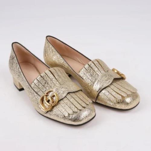 Pre-owned Leather flats Gucci Vintage , Yellow , Dames