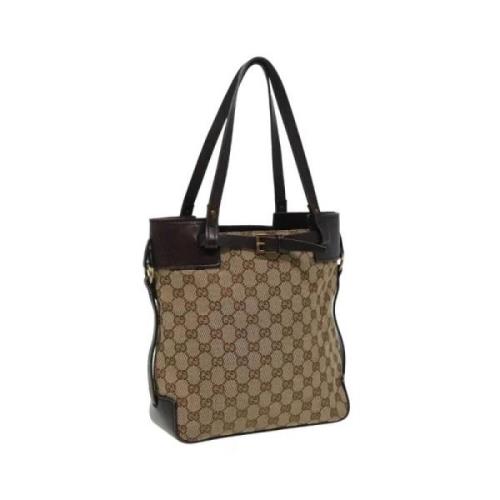 Pre-owned Canvas totes Gucci Vintage , Beige , Dames