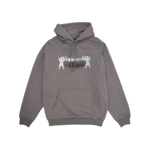 Klassieke hoodie met voorgrafiek, donkergrijs Rassvet , Gray , Heren