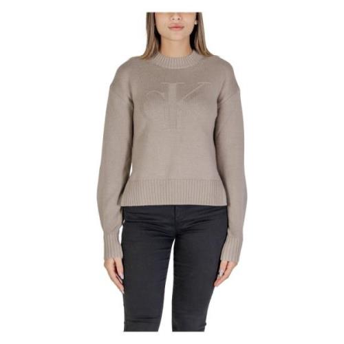 Beige Trui Lange Mouwen Herfst/Winter Calvin Klein Jeans , Beige , Dam...