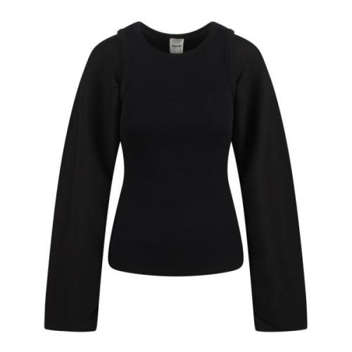 Gelaagde Ronde Hals Lange Mouw Top Nanushka , Black , Dames