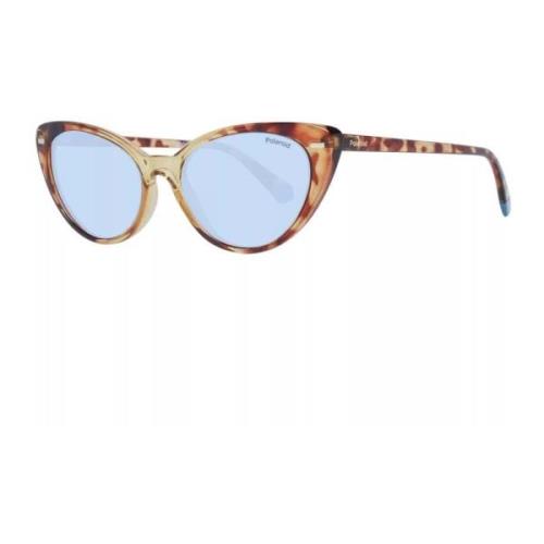 Bruine Plastic Zonnebril met Blauw Glas Polaroid , Brown , Dames