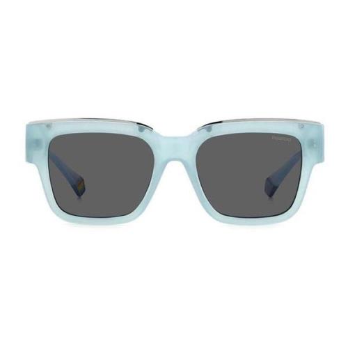 Blauwe Resin Zonnebril met UV-bescherming Polaroid , Blue , Unisex