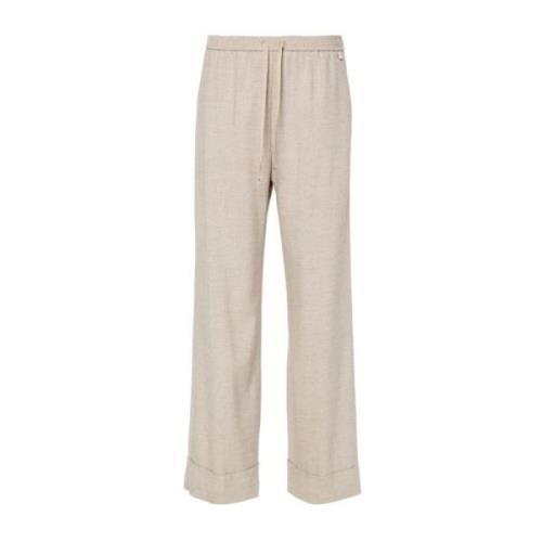 Beige Broek met Elastische Taille Herno , Beige , Dames