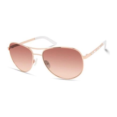 Bruin Gradient Metalen Frame Zonnebril Guess , Pink , Dames