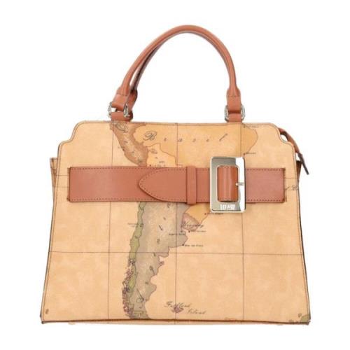 Klassieke Geo Print Handtas met Gouden Gesp Alviero Martini 1a Classe ...