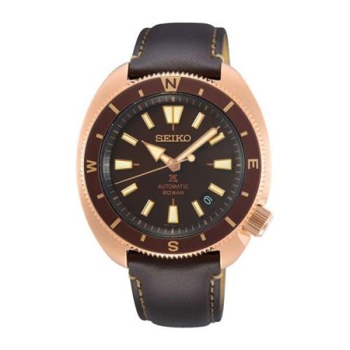 Luxe Leren Automatisch Horloge Bruin Seiko , Brown , Heren