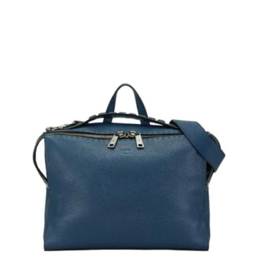 Pre-owned Leather shoulder-bags Fendi Vintage , Blue , Heren