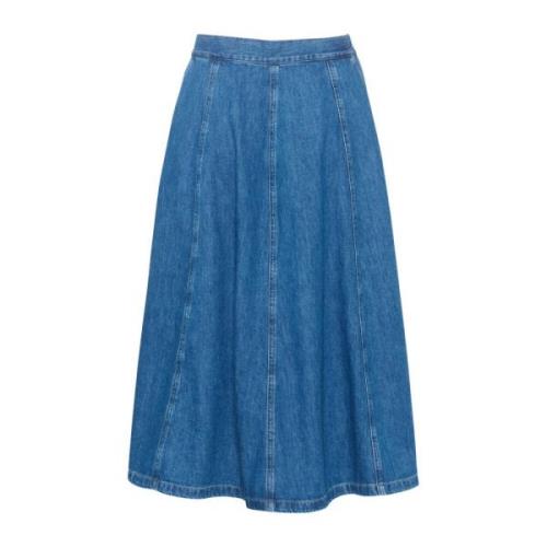 Vintage Denim A-lijn Rok My Essential Wardrobe , Blue , Dames