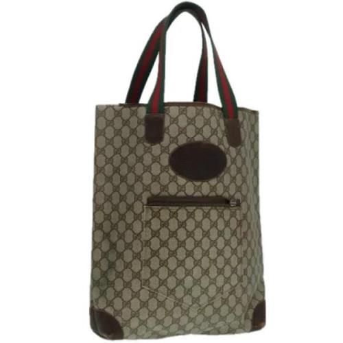 Pre-owned Leather totes Gucci Vintage , Beige , Dames