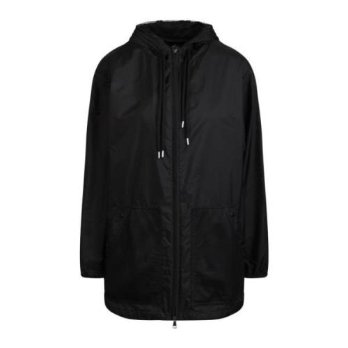 Mesh-panel capuchonjack lichtgewicht constructie Moncler , Black , Dam...