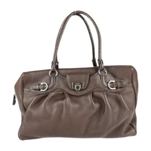 Pre-owned Leather handbags Salvatore Ferragamo Pre-owned , Brown , Dam...