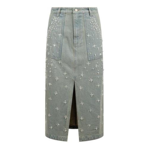 Parel Kralen Voor Split Rok Sea NY , Blue , Dames