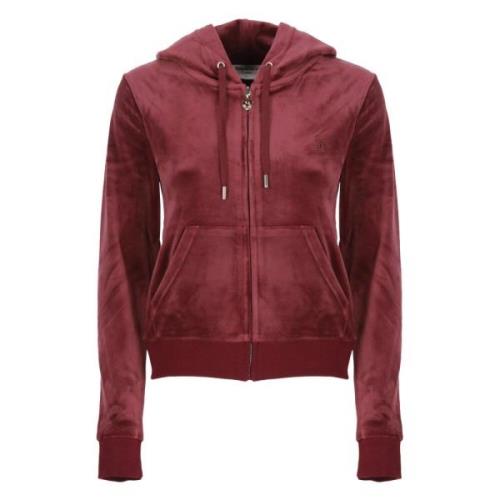 Bordeaux hoodie met trekkoorden en strass Juicy Couture , Red , Dames