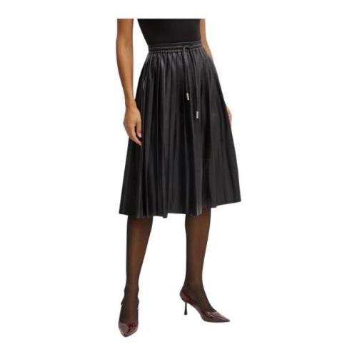 Zwarte Geplooide Midi Rok Silvian Heach , Black , Dames