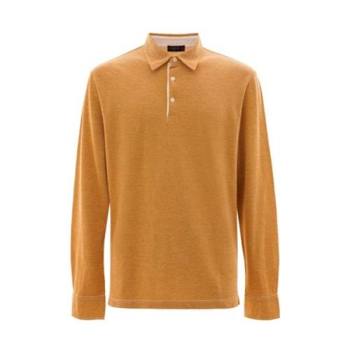 Beige Katoenen Poloshirt Corneliani , Beige , Heren