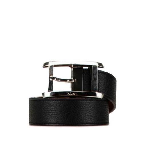 Pre-owned Leather belts Cartier Vintage , Black , Heren