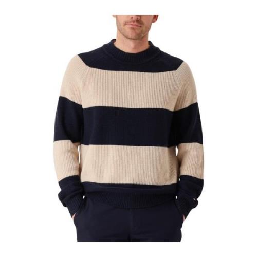 Beige Gestreepte Rugby Cneck Trui Tommy Hilfiger , Beige , Heren