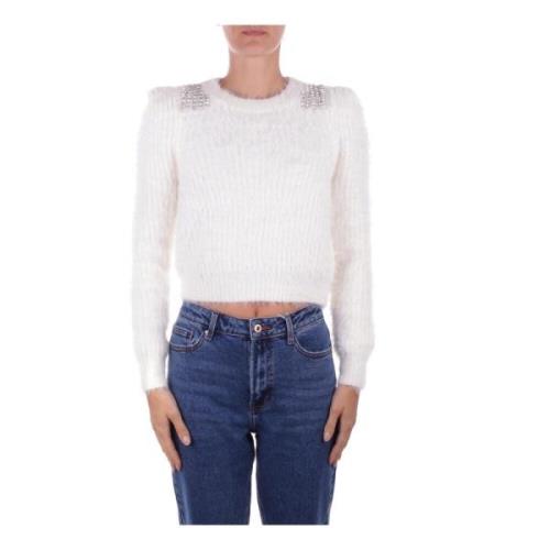 Stijlvolle Sweaters met Strass Only , White , Dames