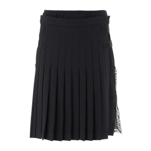 Zwarte Geplooide Rok N21 , Black , Dames