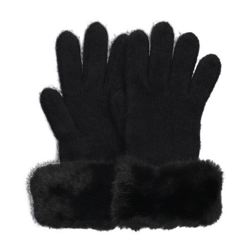 Faux Fur Gebreide Handschoenen Liu Jo , Black , Dames