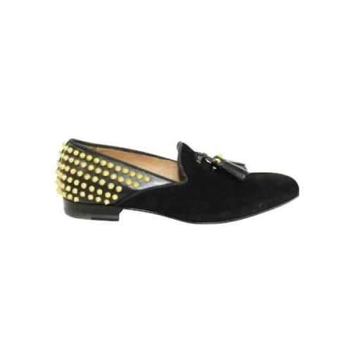 Pre-owned Suede flats Christian Louboutin Pre-owned , Black , Dames