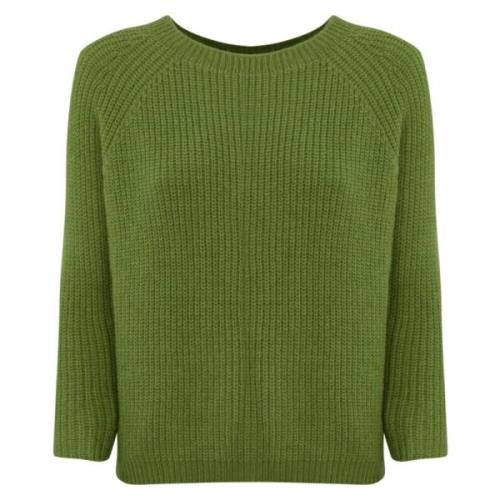 Groene Mohair Trui met Raglan Mouwen Max Mara Weekend , Green , Dames