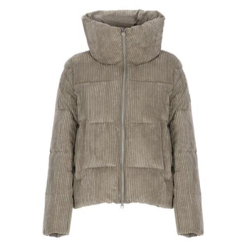 Grijze Corduroy Gewatteerde Jas voor Vrouw Save The Duck , Gray , Dame...