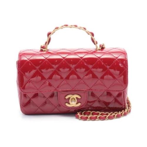 Pre-owned Leather handbags Chanel Vintage , Red , Dames